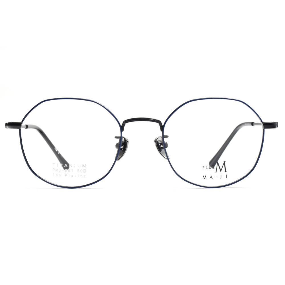 MA-JI MASATOMO 光學眼鏡 PMJ091 C4 多邊圓框光學眼鏡 日本鈦 PLUS M系列 - 金橘眼鏡