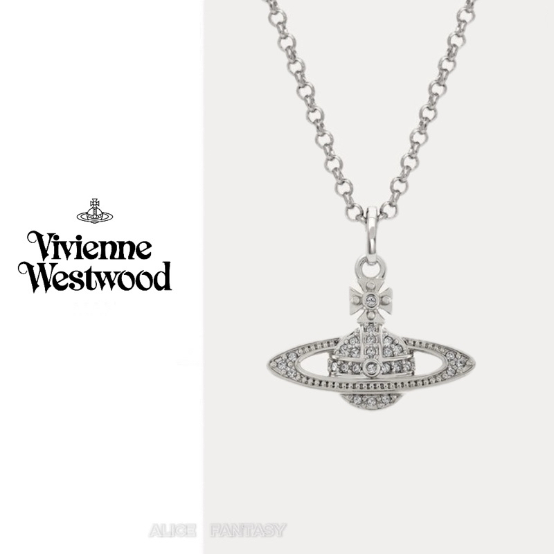 ▫️代購▫️正品Vivienne Westwood薇薇安 Mini Bas Relief Necklace 鑲鑽土星項鍊
