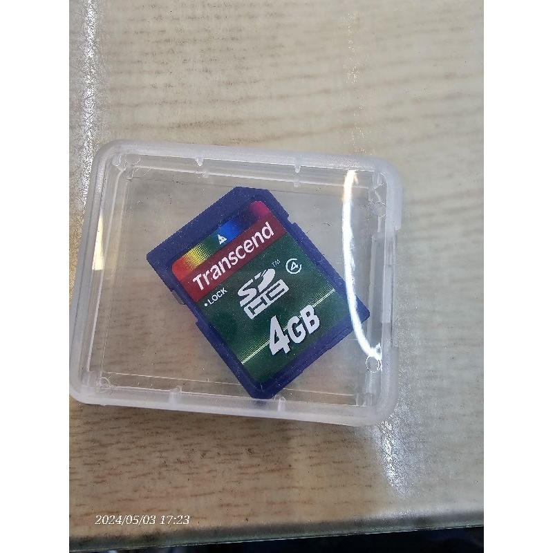 創見 4GB 記憶卡Transcend SDHC SD Card Class4 功能正常（附收納盒）