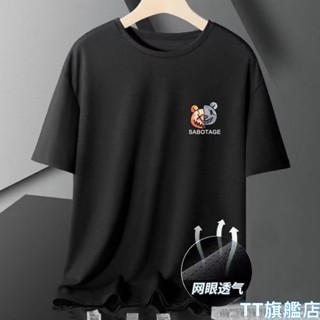 TT旗艦店 M-5XL 吸濕 排汗衣 男 健身衣 冰絲上衣 印花t恤 排汗衫女涼感衣 網眼短袖 運動衣服 WY23