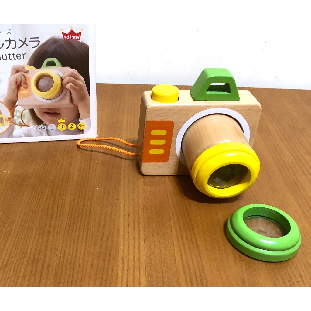 日本 Ed.Inter 木玩具系列_兒童專屬相機 1.5Y 以上 天然木頭安全無毒