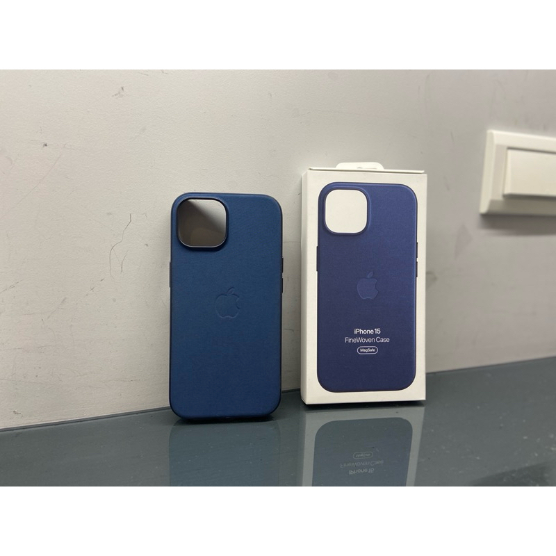 Apple 原廠 iPhone 15 深藍色手機殼 Finewoven case 二手 8.9成新 免運費