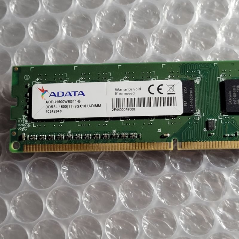 威剛 ADATA  DDR3L/1600/8G 桌機記憶體（低電壓）（雙面）終保