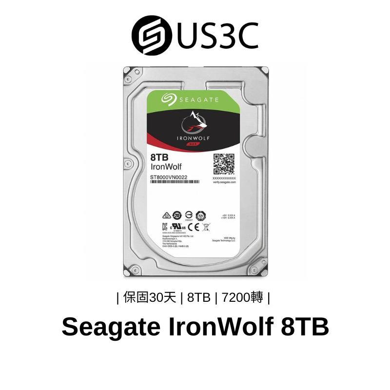 Seagate IronWolf 8TB 3.5吋 NAS硬碟 ST8000VN0022 二手硬碟