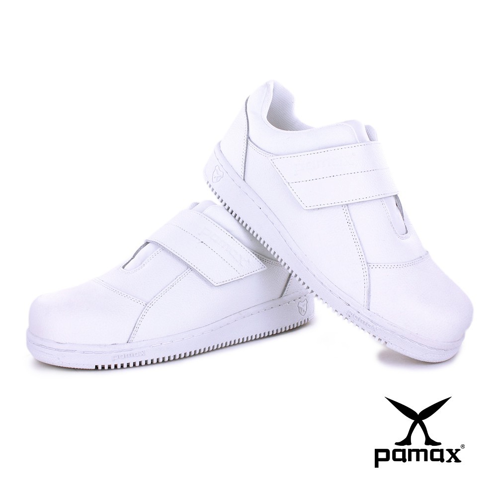 PAMAX 帕瑪斯-超彈力防滑安全鞋/PT08509FEH-白色/黏貼/銀纖維