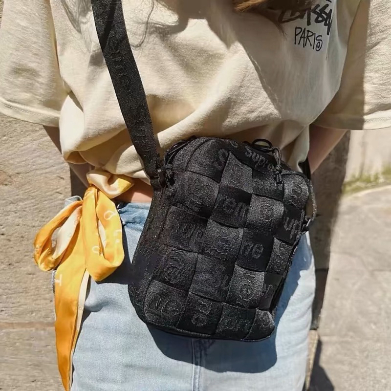 全新正品Supreme 23SS Woven Shoulder Bag編織小腰包、腰包、托特包