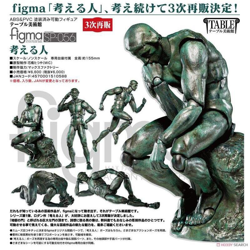 Figma SP-056 桌上美術館 沉思者 雕像 可動完成品，非SHF