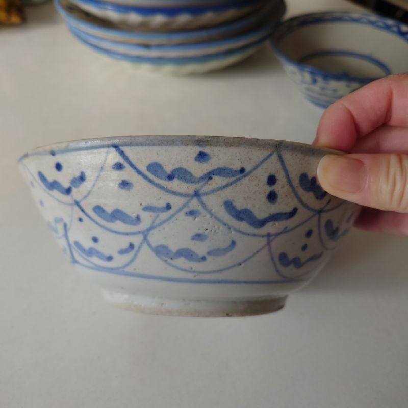 台灣早期老碗盤 中型碗 直徑18.5cm 高7cm