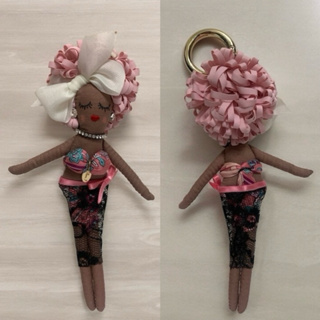 ［韓國🇰🇷正品］精緻鑰匙圈 包包掛飾 鑰匙掛飾 鑰匙娃娃 包包吊飾娃娃 芭比娃娃（粉）