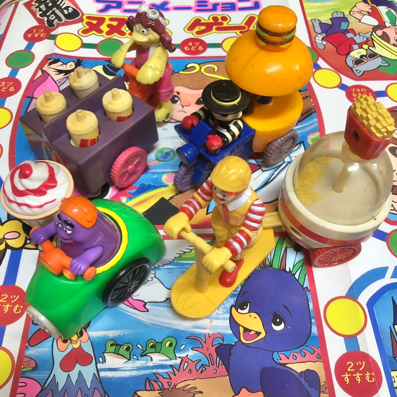2001年 絕版少見 麥當勞 四小福 遊樂園車 玩具 收藏 麥當勞叔叔 奶昔大哥 大鳥姊姊 漢堡神偷