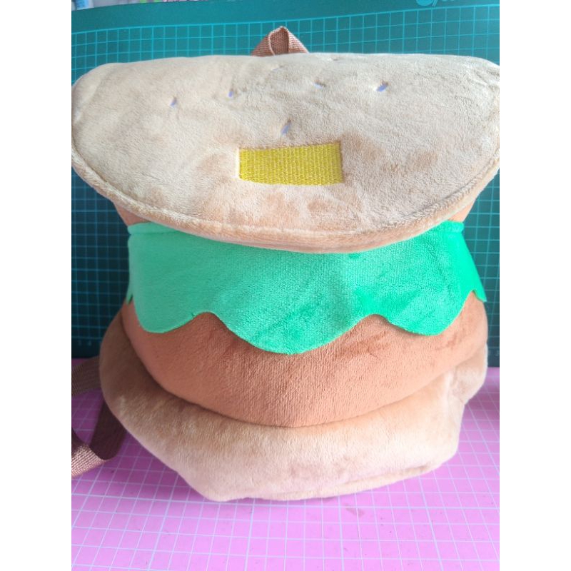 現貨 夾娃娃機商品 漢堡造型 雙肩包 後背包