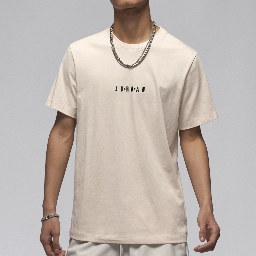 Jordan Air Tee 奶茶杏色純棉短袖T恤 喬丹刺繡短袖上衣 男 DM3183-203