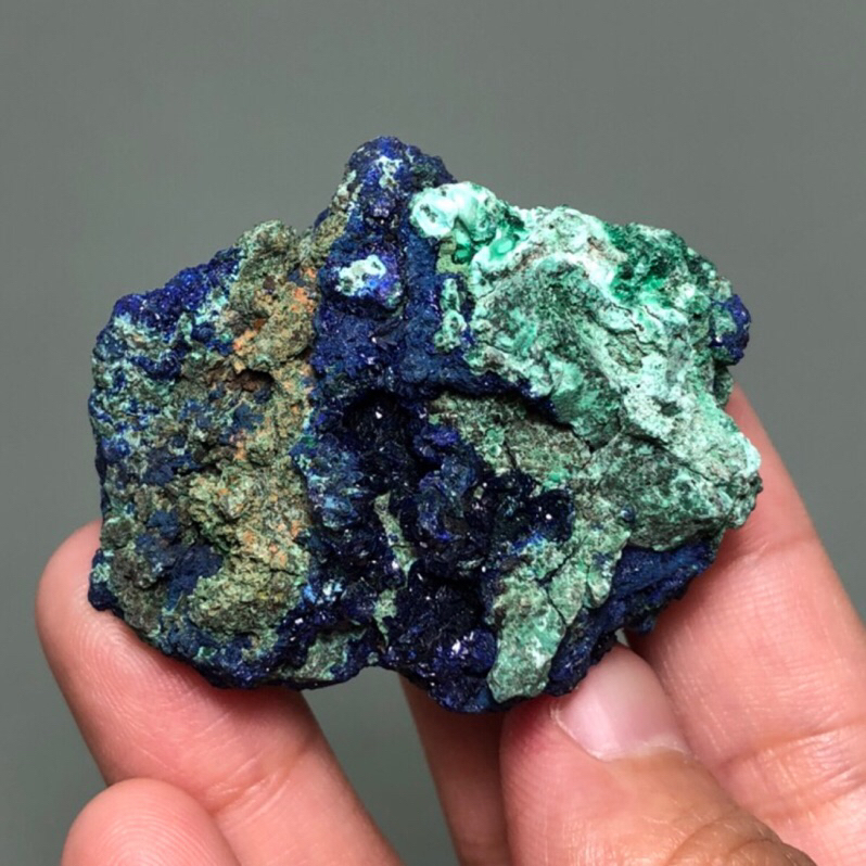 藍銅礦 孔雀石共生 天然原礦 礦石