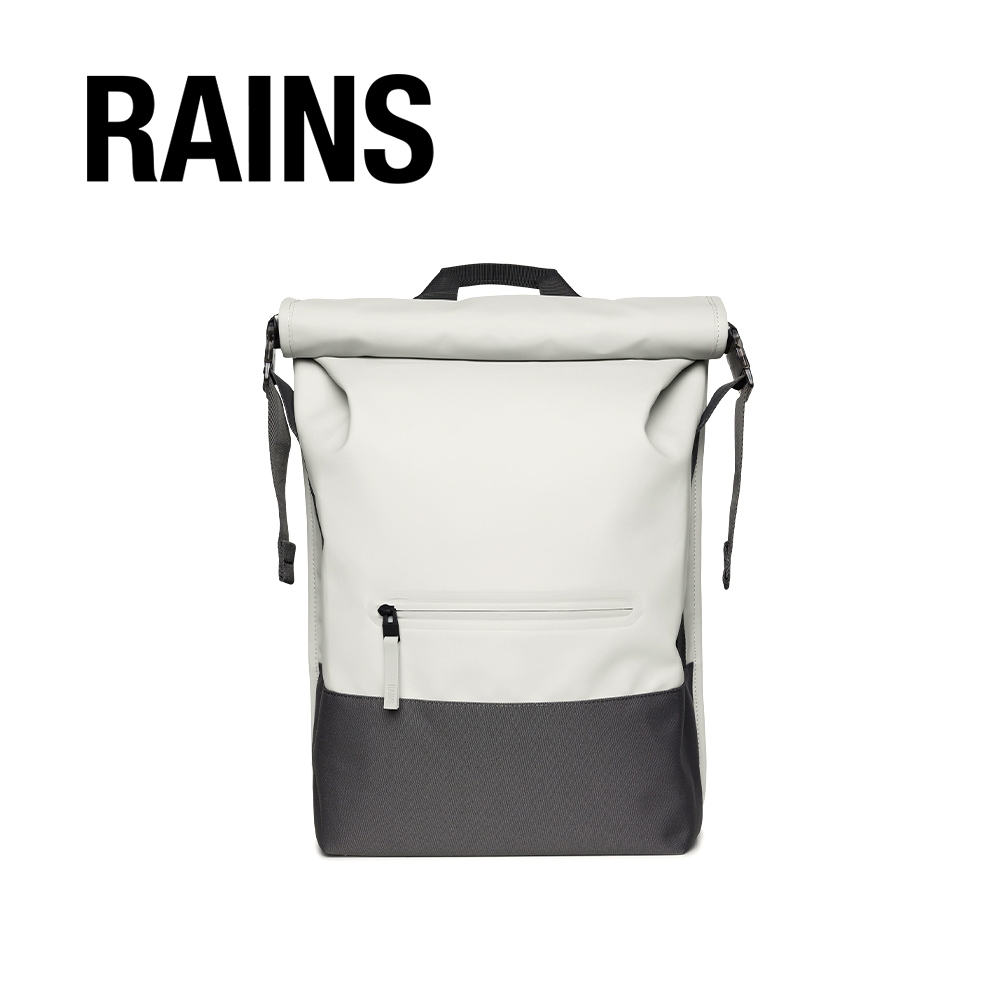 RAINS｜Trail Rolltop Backpack W3 織帶防水捲蓋後背包 - Ash 灰白色