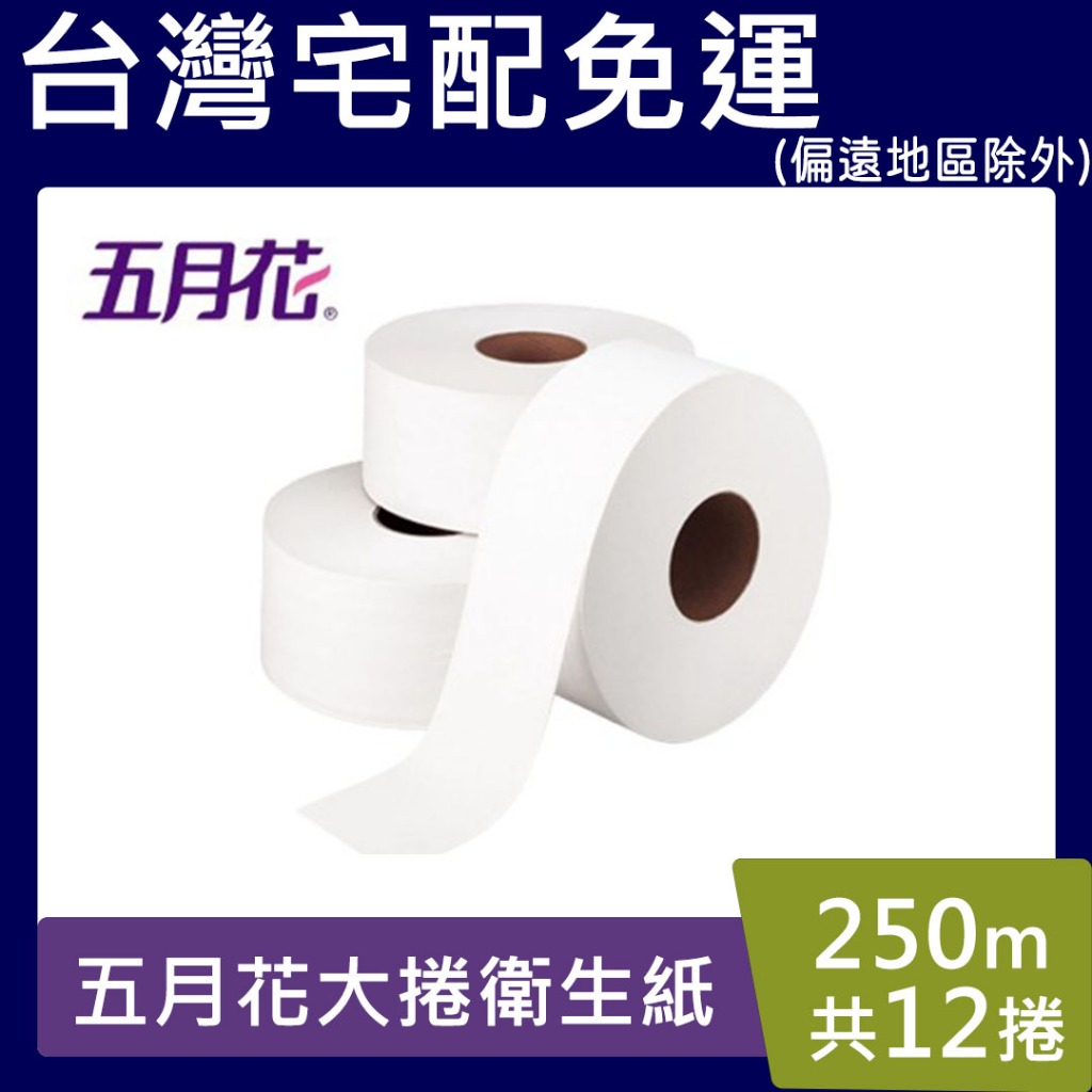 五月花大捲衛生紙【請先聊聊】250m 大捲 廁所專用大捲筒 衛生紙 商業用 一箱12大捲