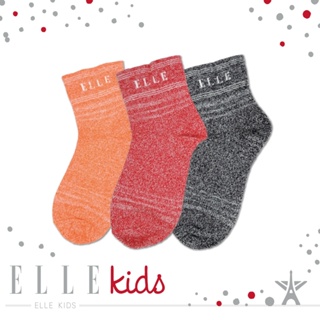 【ELLE KID’S】 繽紛花紗條紋寬口親子襪 襪子 棉襪 兒童襪 男童襪 女童襪