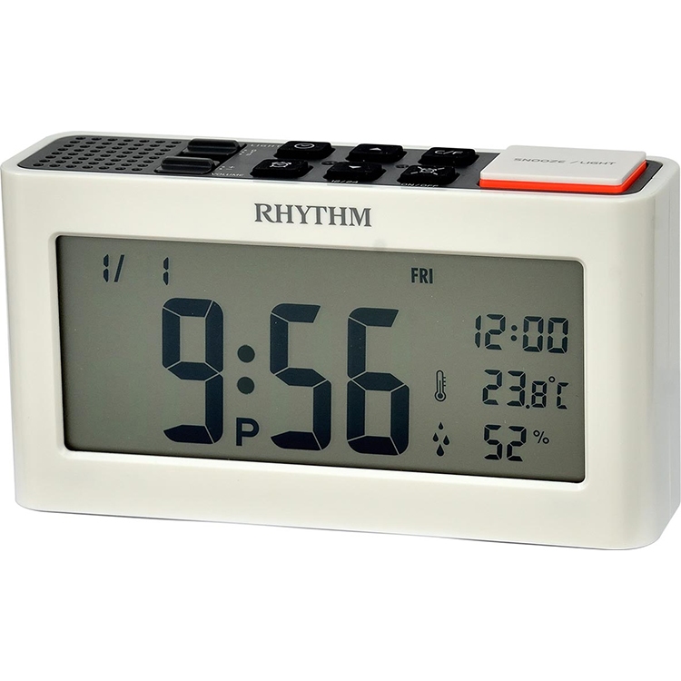 &lt;秀&gt;RHYTHM 日本麗聲數位電子液晶式日期 溫度顯示/座鐘/鬧鐘 LCT101NR03