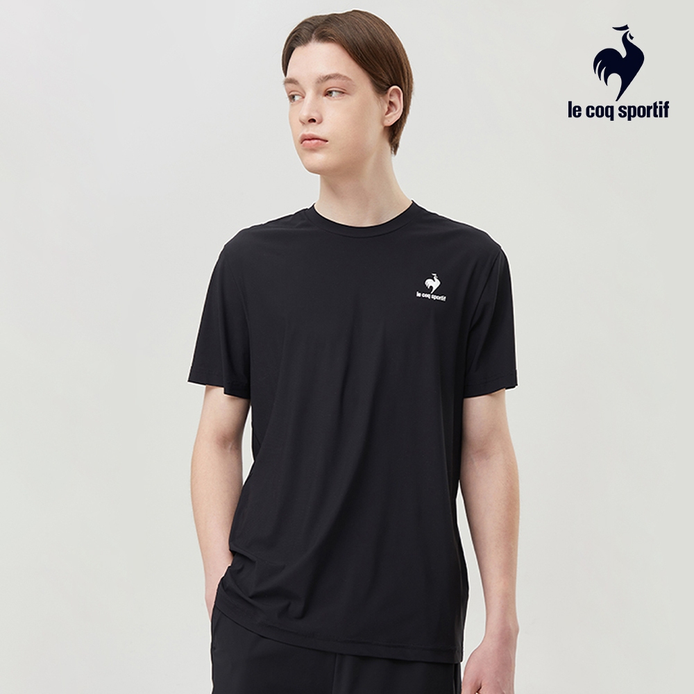 【LE COQ SPORTIF 法國公雞】運動TRAINING短袖T恤-男款-黑色-LKT21606