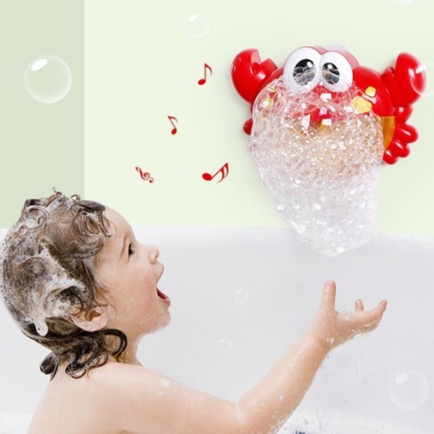 【♛現貨供應.小孩有樂町】洗澡玩具 螃蟹泡泡 螃蟹吐泡機 兒童浴缸沐浴洗澡戲水音樂起泡玩具