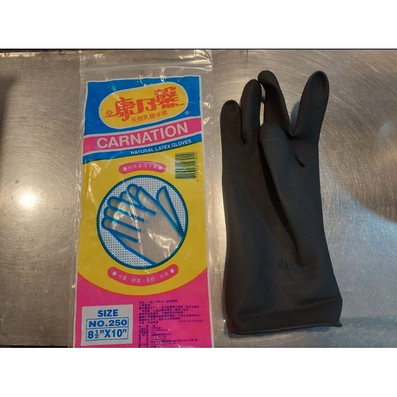 康乃馨 乳膠 手套 黑色 8.5x10 只有右手 只有右手 只有右手