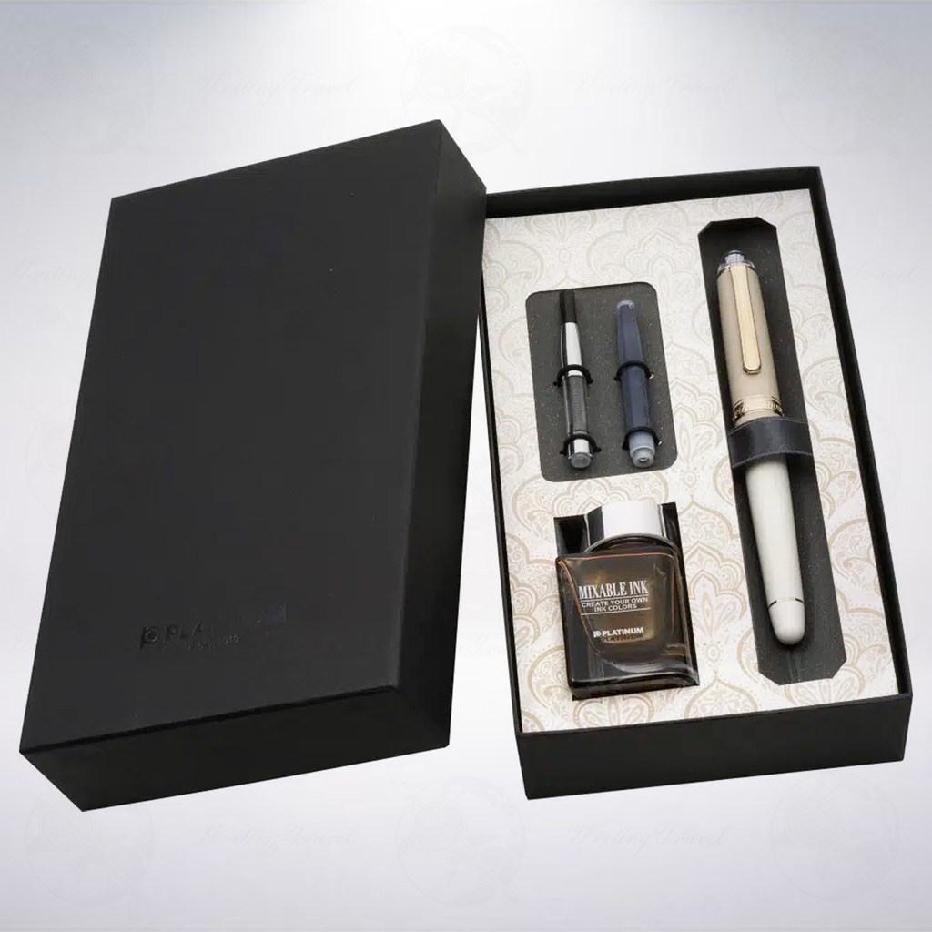 日本 Platinum #3776 Century 心形限量版鋼筆禮盒組: 磨砂茶拿鐵