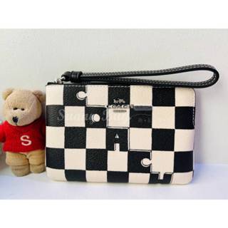 【Sunny Buy 精品館】◎現貨◎ Coach CR813 PVC黑白棋盤格 經典手拿包 零錢包