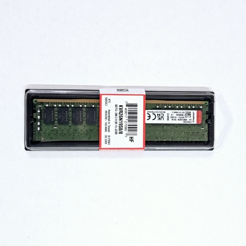 全新Kingston RAM 8GB DDR4 2666 桌上型記憶體(KVR26N19S8/8) 金士頓 終身保固