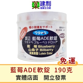 【免運】人生製藥 渡邊 藍莓ADE軟錠 190克 -建利健康生活網
