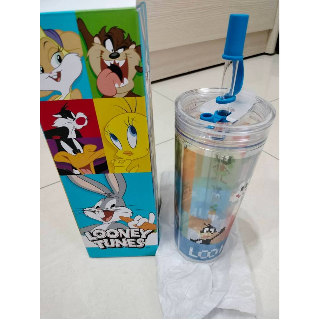 全新Looney Tunes 寶雅 雙層甜甜隨行杯 附吸管