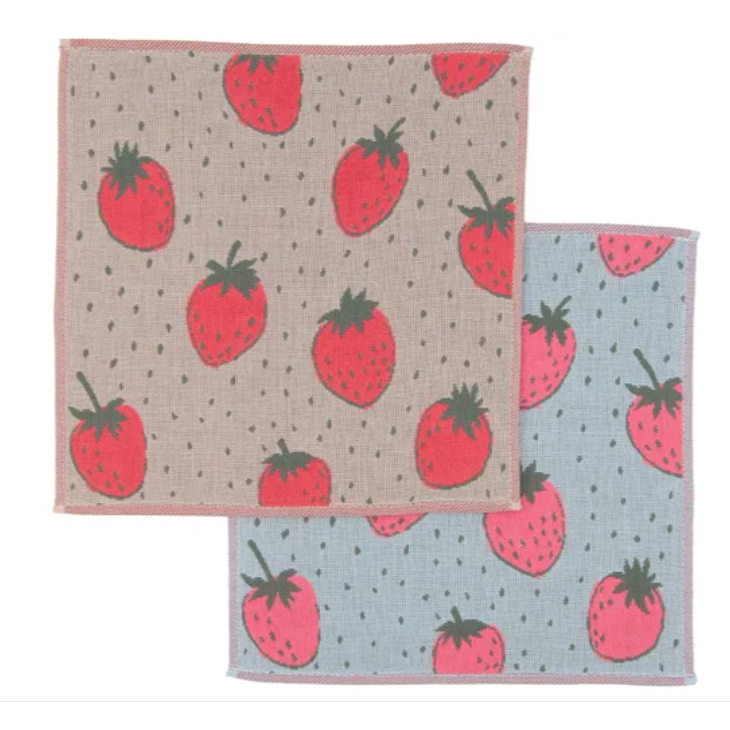 現貨 日本進口 kippis 野草莓 25*25公分 方巾 手帕 紗布巾 手巾