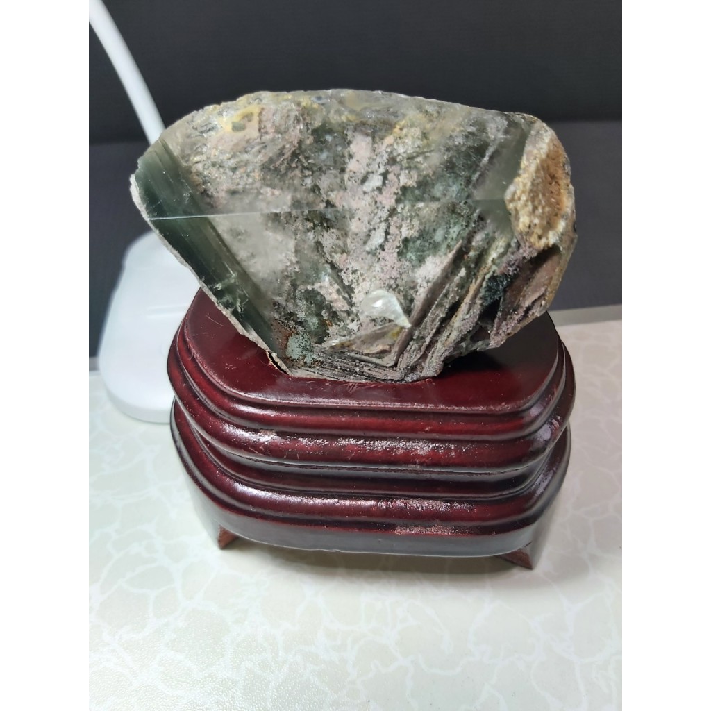&lt;貓伯爵水晶礦石&gt;綠幽靈景石，千層綠幽，異象水晶，彩虹冰片景石