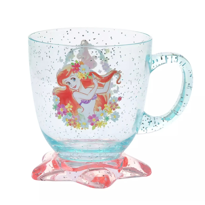 日本迪士尼 小美人魚 愛麗兒 美人魚 水杯 漱口杯 塑膠杯 公主系列水杯 小比目魚 杯底花