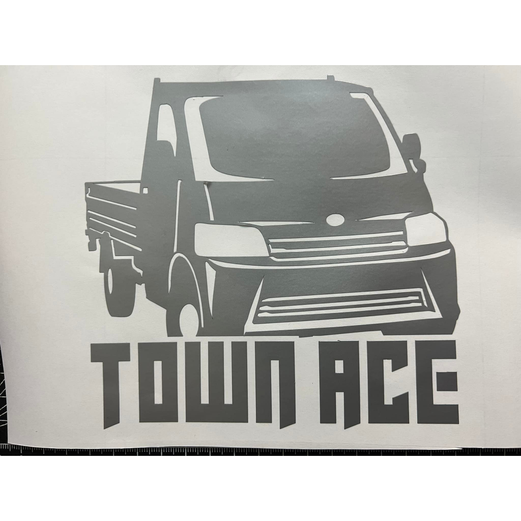 Toyota Town Ace 貨卡 貼紙 14cm x 15cm 銀色