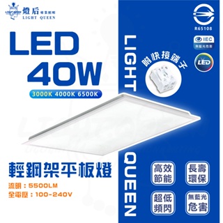 『破盤大回饋 』 台灣CNS認證/ 40w 4000lm 『 LED平板燈 』辦公室照明 輕鋼架 護眼 無藍光/保固兩年