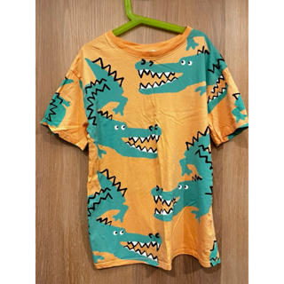 H&M亮橘色鱷魚圓領短袖T恤男童146cm二手童裝
