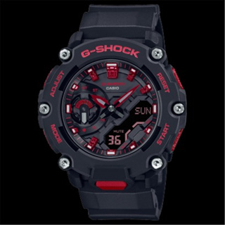 CASIO 卡西歐 G-SHOCK 經典雙色 火焰紅黑 雙顯 電子手錶 (GA-2200BNR-1A)[秀時堂]