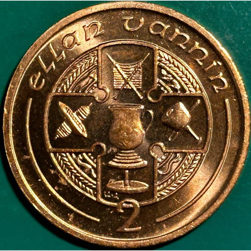 全新UNC曼島2便士錢幣1995年