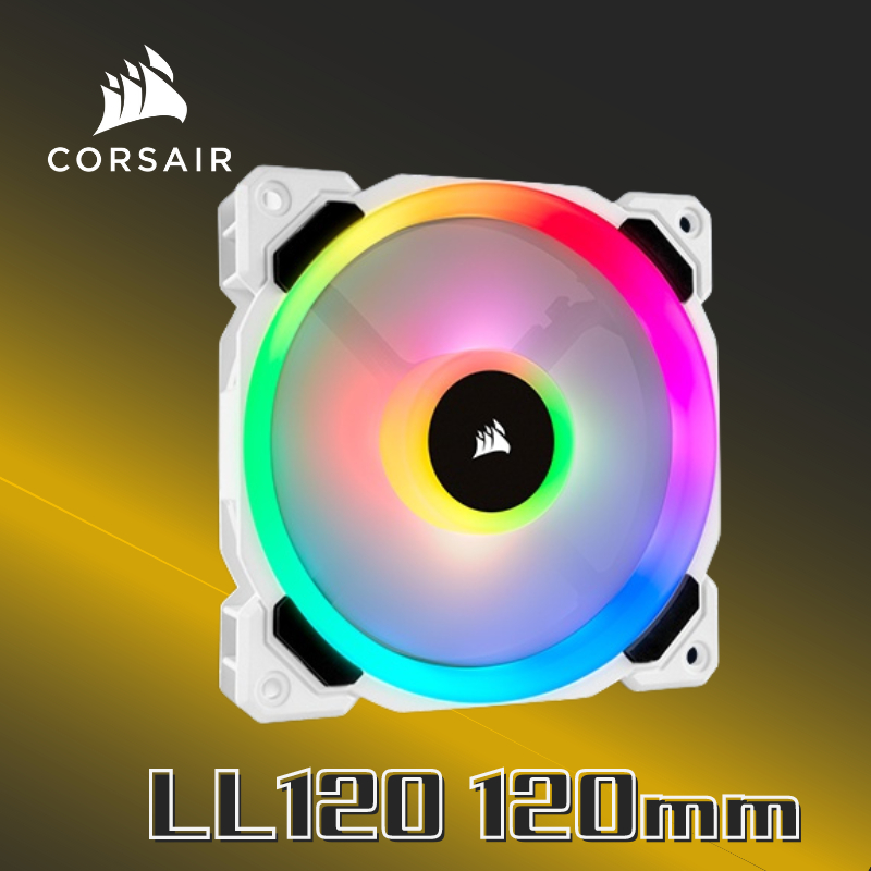 海盜船 CORSAIR LL120 RGB 120mm 雙光環白色RGB LED PWM 風扇 單顆裝 公司貨