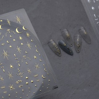 tomoni 燙金星月美甲貼紙 日系復古華麗美甲飾品 背膠貼紙 2820背膠指甲貼 美甲diy