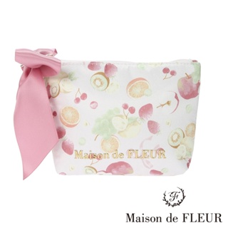 Maison de FLEUR 輕甜水果原創印花緞帶方形手拿包(8A41FJJ3200)