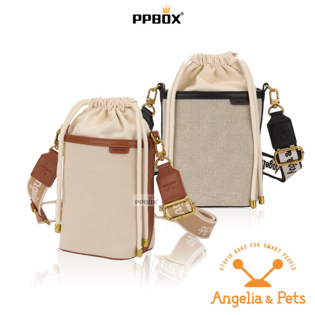 Angelia &amp; Pets 帆布 束口 水桶包【A4227702】包包 斜背包 串標背帶 長夾收納 PPBOX