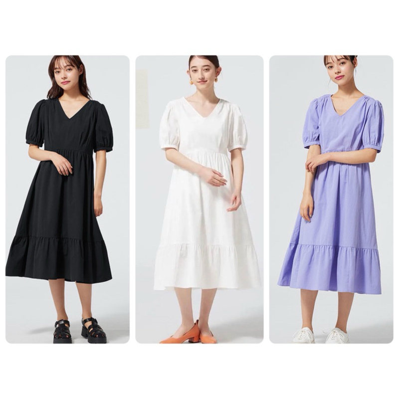 （多款 選3件1111元） 22 日本洋裝Gu V領 洋裝 蛋糕裙設計