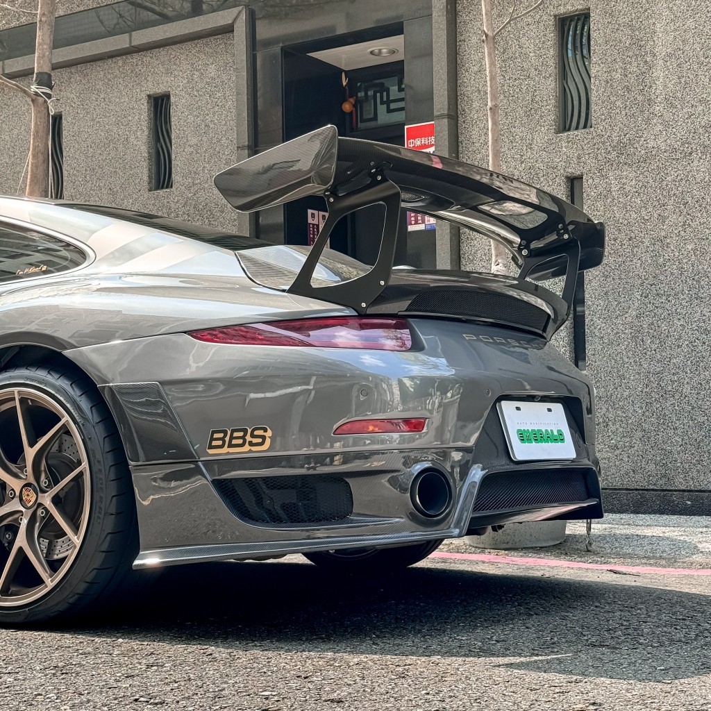 【EMR｜乾碳】保時捷 991 carrera 升級 GT2 RS款 乾式碳纖維 戰鬥尾翼 尾翼 卡夢 熱壓 911