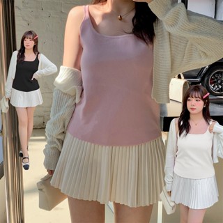 CCGIRL中大尺碼 美式純色系列針織方領細肩背心-共3色-適L～4L《Y0228細肩款》大尺碼女裝 中大尺碼背心