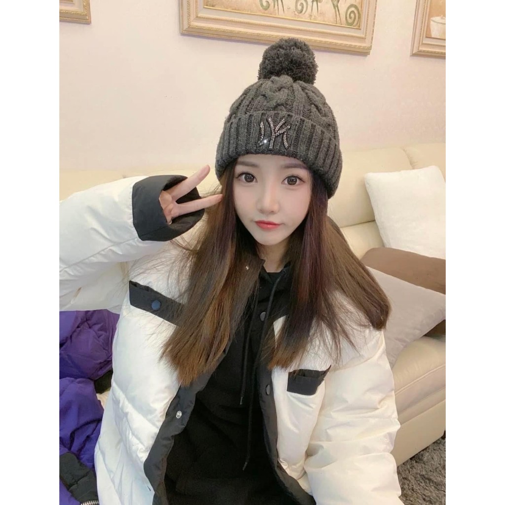 ❤️現貨❤️韓國MLB 施華洛世奇水鑽針織毛帽
