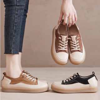 JC Shop【35-40#】軟面軟底真皮 休閒鞋 免繫鞋帶 懶人鞋 板鞋 真皮 小白鞋 女鞋 樂福鞋 運動鞋