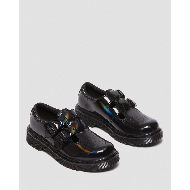 Dr.Martens 馬丁大夫  8065 中小童 彩虹褶皺皮革瑪麗珍鞋（小腳女生可穿不會撞鞋）