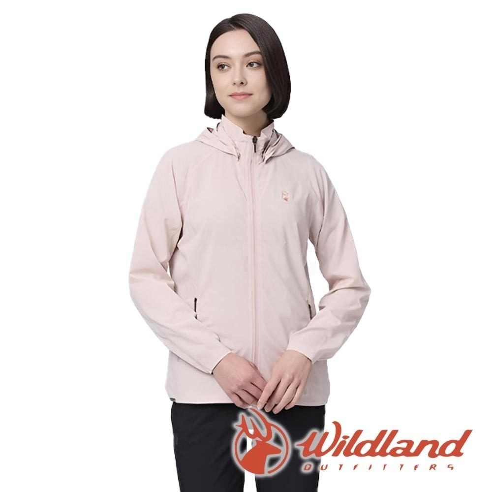 【wildland 荒野】女彈性冰絲涼感抗UV機能外套『裸粉』0B21905