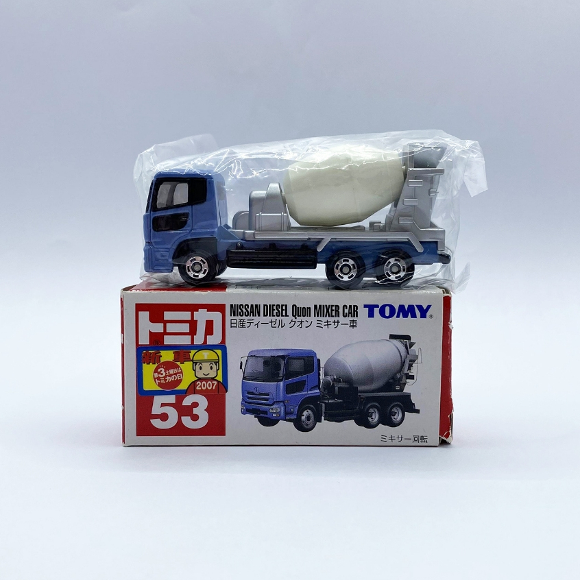 【現貨】TOMICA 多美小汽車 NO.53 舊藍標 日產 Diesel Quon Truck 水泥車 新車貼 盒損