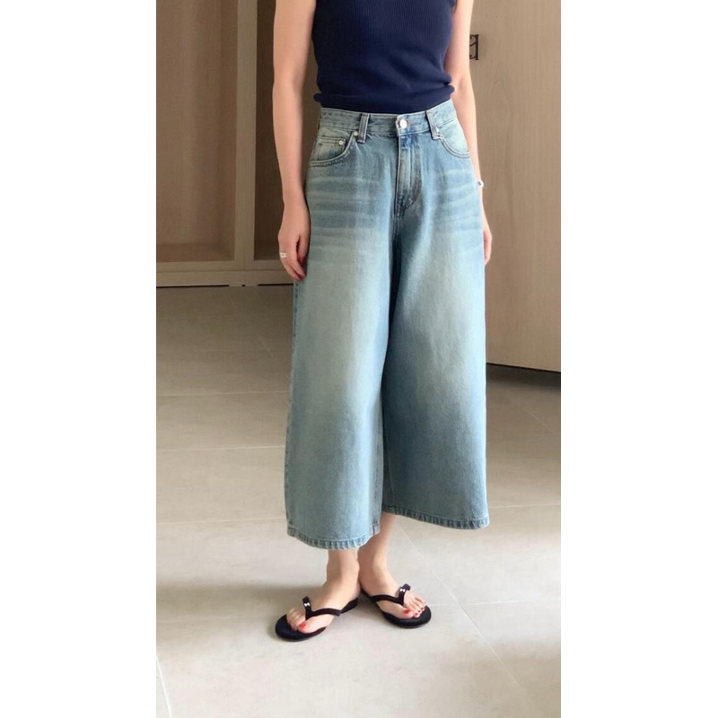 預購 理想人生韓國代購 韓國品牌官網 bowen 復古刷色牛仔七分褲